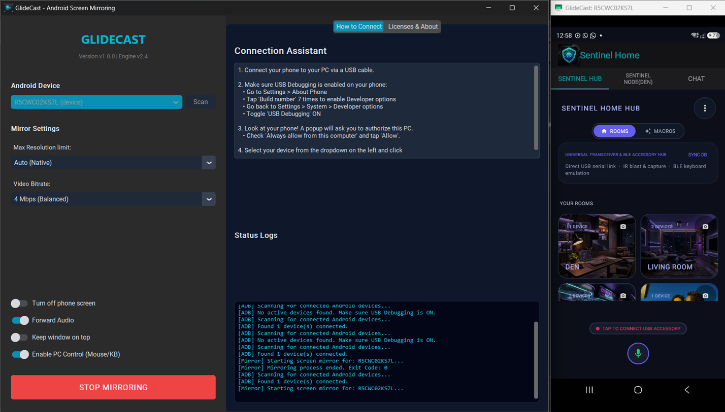 GlideCast Interface