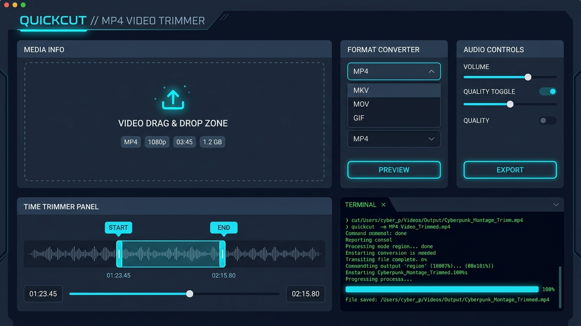 QuickCut MP4 Interface